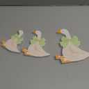 3 Pcs Silly Goose Birthday Party Decoration Sage Green Bow Wooden Silly Goose Baby Shower Decor Funny Table Centerpiece Gift for Party Favor Desk Tiered Tray, 5.9/4.7/3.9 Inch
