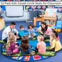 Tinideya 12 Pcs Kids Carpet Circle Seats for Class 16 Inch Round Classroom Rug Floor Cushions Soft First Day of School Educational Mat Non Slip Back to School Learning Playing Areas(Leaf)