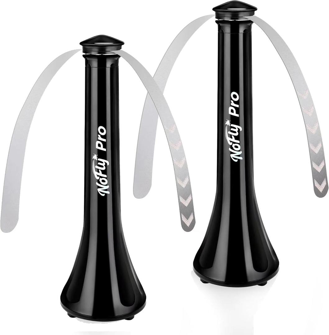Fly Fans for Tables, Outdoor Fly Repellent Fna (Black, 2 Pack)