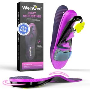 Welnove Running Insoles for Men & Women with Metatarsal Pad for Metatarsalgia,Orthotic Arch Support Insoles for Plantar Fasciitis, Morton's Neuroma, Ball of Foot Pain Relief-M