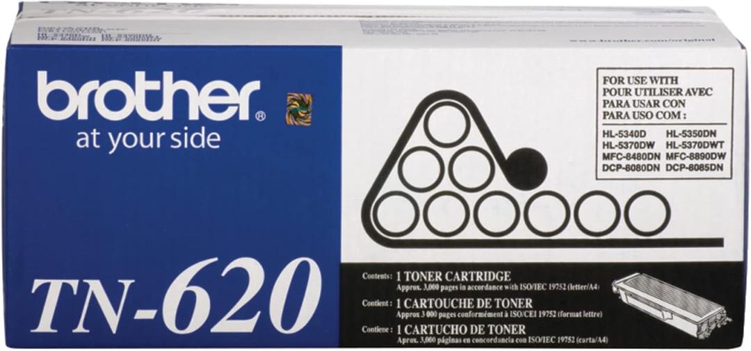 Brother TN-620 DCP-8080 8085 HL-5340D 5350 5370 MFC-8480 8680 8690 8890 Toner -Cartridge (Black) in Retail Packaging, 1 Size