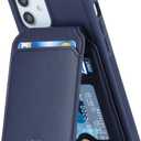 iCoverCase Wallet Case for iPhone 12/12 Pro Compatible with MagSafe, Magnetic Detachable Card Slots Holder PU Leather Kickstand Wireless Charging Case 6.1 Inch (Dark Blue)
