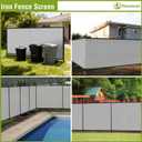 Outdoor Privacy Fence with Iron Poles Rails Dog Fence 6'x12' for Garden Patio Backyard Yard Temporary Safety Barrier Chicken Metal Fence with Spikes, Light Gray