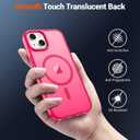 SUPFINE Magnetic for iPhone 14 Case & iPhone 13 Case (Compatible with MagSafe) (Military Grade Drop Protection) Slim Translucent Matte Shockproof Phone Cover,Hot Pink