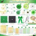 Wavwavw 62 Pcs DIY Graduation Cap Decorations Kit Include Faux Flowers 3D Butterfly Bow Self Adhesive Rhinestones and Alphabet Letter Stickers for 2026 Grad Cap Topper Decor Graduation Party(Green)