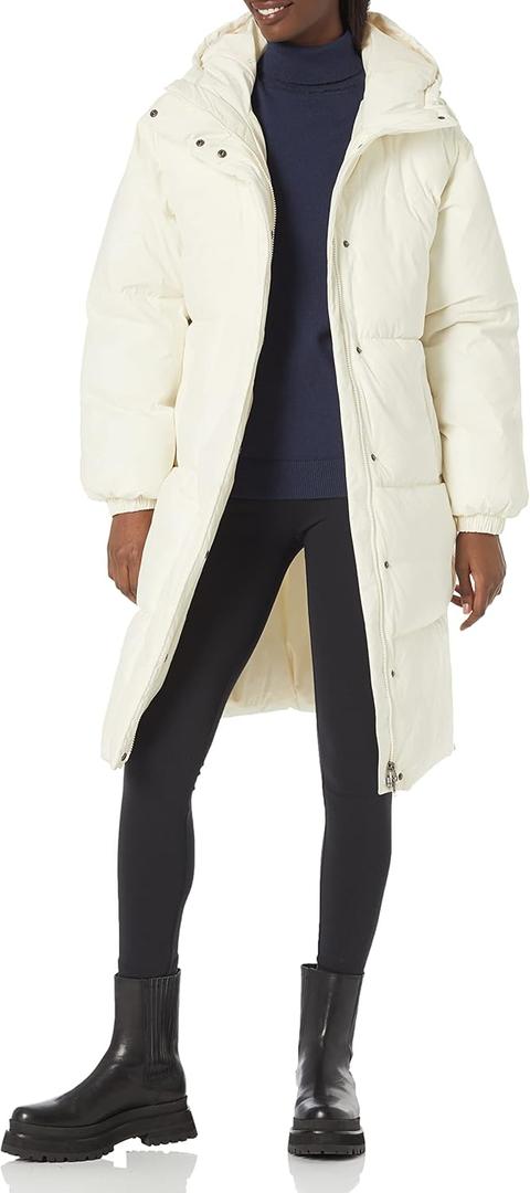 Amazon Essentials Women's Oversized Long Hooded Insulated Puffer Jacket (Large)