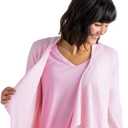 Softies Women's Cozy Cloud Cardigan with Bracelet Thumb Holes, Pink, X/XL