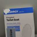 WSSROGY Toilet seat Elongated with Slow Close Hinges, Four Bumpers Never Loosen and Easily Remove, Two Sets of Parts, Plastic, White