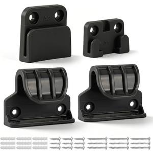 Retractable Baby Gate Replacement Parts Kit, Mesh Dog Gate Full Set Wall Mounting Hardware with Brackets Latches Anchors and Screws (Black)