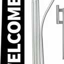 Swooper Feather Flag Kit 15ft Real Estate Welcome Black w/Ground Spike and Pole
