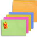 1InTheOffice A9 Greeting Card Envelopes 5.75 x 8.75, Envelopes for Invitation, Assorted Colored Envelopes, 5 3/4" x 8 3/4", 50/Box