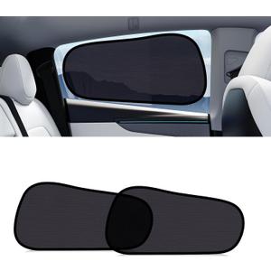 XCBYT Tesla Model Y Car Window Shades for Baby | 2 PCS Cling Rear Side Window Sun Shade for Sun Blocker, Heat Insulation | Semi-Transparent Car Privacy Window Covers for Road Trip
