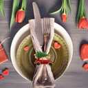 DOITOOL 6Pcs Christmas Napkin Rings,Christmas Napkin Holder Metal Napkin Rings for Dinners,Table Decoration, Tree Napkin Ring Xmas Party Supplies