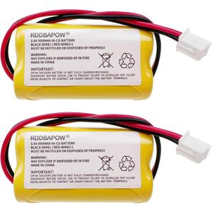 3.6V 900mAh Ni-CD Exit Sign Emergency Light Battery for Unitech LEDR-1 6200RP, Dantona CUSTOM-318 OSA230,Lowes 253799,Exitronix 10010037 (2 Pack x 3.6v 900mah Emergency/exit Light Battery)