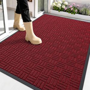 OLANLY Front Door Mat Outside Entrance 59x34, Heavy-Duty Rubber Doormat
