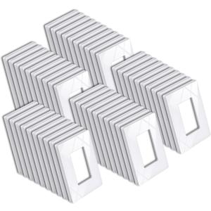 BESTTEN 50 Pack 1 Gang Screwless Decorator Wall Plate, USWP6 Gloss Snow White, Decorative Outlet Cover, Decor Light Switch Face Plate, H4.69 x W2.91