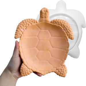 Wehous Texture Turtle Tray Resin Mold, Storage Tray Silicone Molds for Epoxy Resin, Creative Marine Animal Container Jewelry Holder Trinket Plate Mold Turtle Concrete Clay Craft Halloween Home Decor