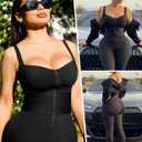 SHAPELLX Jumpsuits for Women Tummy Control One Piece Outfit Yoga Athletic Rompers Sleeveless Bodycon Shapewear (Black, XXL)