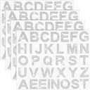 Zonon 136 Pieces Rhinestone Iron-on Letter Large Glitter Bling Alphabet Sticker Crystal Gemstone Border Self-Adhesive 34 Letters Sticker for Art Craft Clothing Fabric(Silver)