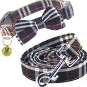 Elegant little tail Dog Collar with Bow, Bowtie Dog Collar and Leash, Adjustable Fall Dog Collar and Leash Dogs, Small