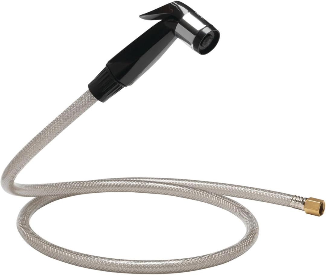 Plumb Craft Black Kitchen Sink Sprayer with Hose Attachment 7635100T, Water Hose and Kitchen Sink Sprayer Replacement, Thumb-triggered Head, Versatile Sink Accessory for Home Improvement