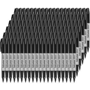 Permanent Markers, 120 Count Black, Fine tip, Oil-Based Permanent Markers, Waterproof and Fade-Resistant, for Paper, Wood, Metal, Glass and More