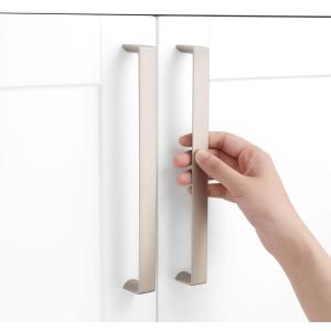 10 Pack 6-1/4 Inch Brushed Nickel Cabinet Pulls Satin Nickel Cabinet Handles Nickel Hardware for Kitchen Cabinets 1648 Drawer Bedroom Dresser Bathroom Vanity Cupboard