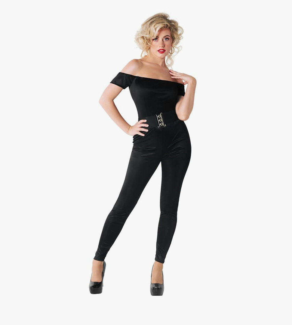 fun shack Greaser Costume Women, Movie Costumes for women, 50s Halloween Costumes for Women 50s, Size Medium