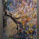 AOZEMI Large White Flower Canvas Wall Art for Living Room Bedroom Home Office Blue Picture Modern Floral Canvas Wall Decor Prints Artwork 24"x 48"