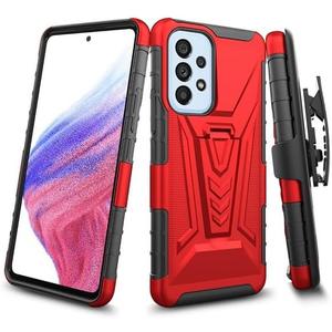 for Samsung Galaxy A23 5G (SM-A236) - Shockproof Phone Case w/Belt Clip Holster - VX Red