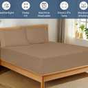 Royale Linens 100% Organic Cotton Fitted Sheet - Percale Weave - Super Soft Deep Pocket Bottom Sheets - Elastic Sheet Twin XL Size - Twin XL Fitted Sheets Only - (39"x80"+15", Chocolate)