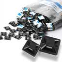 Self Adhesive Cable Tie Mounts - 3M Strongly Adhesive-Backed Zip Tie Base Holders for Home, Office Cable Wire Management