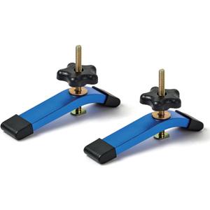 Aluminum T-track Hold Down Clamps,6-3/8"L x 1-1/4"Width-Woodworking and Clamps - High Strength Aluminum Alloy 6063 - Fine Sandblast Anodized - Blue Color (T-track Hold Down Clamps 2pk)