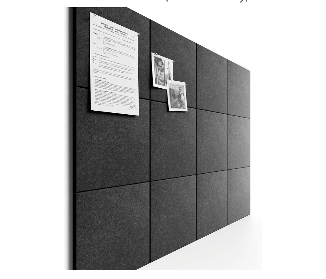 Bumusty Large Cork Board 48" x 36" Alternative - 12 Pack Felt Wall Tiles with 70 Safe Removable Adhesive Tabs, 30 Pushpins, Cork Boards for Walls Pin Board Bulletin Board Office Decor (Charcoal Gray)