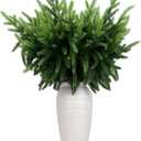 16 Pcs Realistic Norfolk Pine Stems, 18" Artificial Norfolk Pine Branches, Faux Christmas Greenery Evergreen Stems Picks for Vase DIY Crafts Christmas Green Decorations Indoor Home Dcor