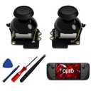 Tighter Hall Effect Joystick for Steam Deck OLED, Electromagnetic Thumbsticks Replacement with Capacitive Touch, Stream Deck Accessories for FPS Games, Pre-Soldered with Joystick Cap (1 Pair)