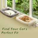 Zoratoo Cloud-Cuddle Cat Window Perch with 4-Sided Bolster, Zipper Design Cushion Window Seat for Window Sill, Sturdy Metal Frame & Easy Assembly Pet Hammock Bed for Indoor Cats (Gray, Large)