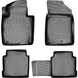 Hyundai Sonata 2015-2019 (No 2015 Hybrid Model) & Kia Optima 2016-2020 (No 2016 Hybrid Model) Floor Mat Custom Fit Rubber 3D Car Mats Laser Measured Floor Liner All Weather Waterproof (Front & Rear)