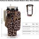 GOEWY Water Bottle Carrier Bag for Stanley 40/30 oz Tumbler with Phone Pocket Neoprene Water Bottle Holder with Shoulder & Handheld Strap Stanley Cup Accessories