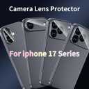 2 x SWUU 2 Pack Camera Lens Protector Compatible with iPhone 17 Pro 6.3", Military-Grade 9H Tempered Glass, Shatterproof & Anti-Scratch, HD Clear, No Fingerprint, Case-Friendly