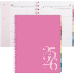 2 x Rileys Academic Planner 2025-2026, Daily, Weekly & Monthly Planner, July 2025 - June 2026, Student Notes Pages, Twin-Wire Binding, Weekly Agenda for School & Work (8.5 x 11-Inches, Pink, Classic)