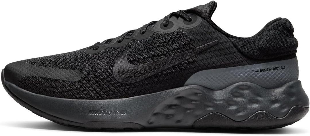 Nike Men's Ride 3 Men's Road Running Shoes (10, Black Black Dk Smoke Grey Iron Grey)