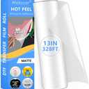 DTF Transfer Film Roll 13 Inch x 328 FT for Double-Side Matte Clear Pretreat Sheets, PET Heat Transfer Paper for Inkjet Printer Direct Print on T Shirts Textile