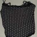 SUUKSESS Women Square Neck Lace Bodysuit Sleeveless Spaghetti Strap Tank Top (Medium, Black Polka Dot)