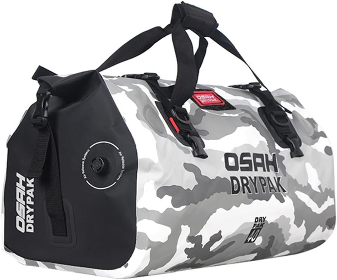 Motorcycle Dry Bag - Waterproof Motorcycle Duffle & Luggage Tail Bag Saddle Bags with Roll Top Closure, Large Storage Spacefor Motorcycle Back Seat (Sky, 40L)