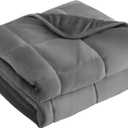 L'AGRATY Weighted Blanket - 48"x72" 15lbs Soft Breathable Heavy Blanket Minky Material with Glass Beads for Adult All-Season Summer Fall Winter Soft Thick Comfort (Graphite Grey)
