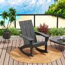 WO Home Furniture Patio Rocking Chair Modern Outdoor HDPE UV Weather Resistant (Grey)