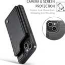 Compatible with iPhone 15 Wallet Case with Card Holder RFID Blocking for Women Men, Double Magnetic Clasp Kickstand Shockproof Phone Case Fit for iPhone 15, Black