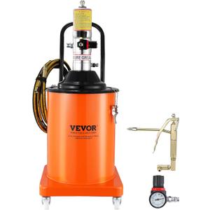 VEVOR Grease Pump, 5 Gallon Air Grease Pump with 13 ft High Pressure Hose and Grease Gun, 20L Pneumatic Grease Pump with Wheels, Portable Lubrication Grease Pump