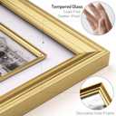 Yaetm 16x20 Gold Picture Frame with Decorative Inner Frame & Tempered Glass, Display 11x14 Photos with Mat on Wall - Portrait or Landscape - Ideal for Office & Home Dcor (Gold, Single)